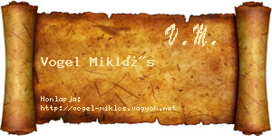 Vogel Miklós névjegykártya